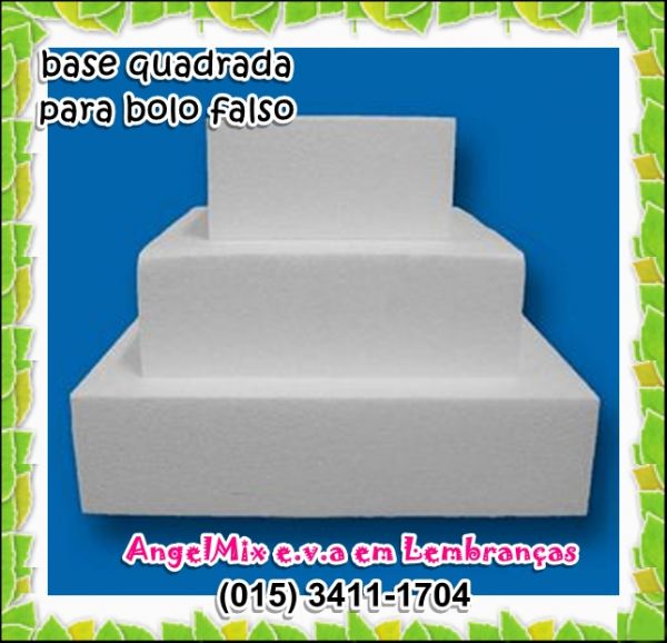 base quadrada para bolo falso 30x10
